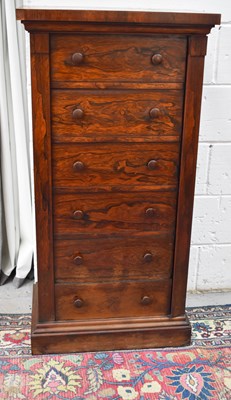 Lot 496 - A 19th century rosewood Wellington chest of...