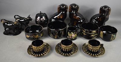 Lot 338 - A group of Jackfield pottery wares, including...