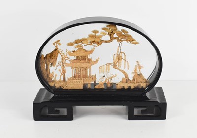 Lot 138 - A 20th century Chinese cork display, in an...