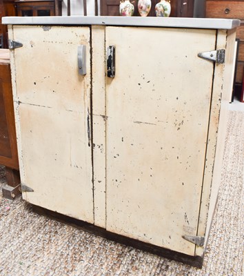 Lot 560 - A vintage metalware kitchen cabinet, with...