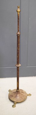 Lot 476 - An Art Nouveau period metal standard lamp,...