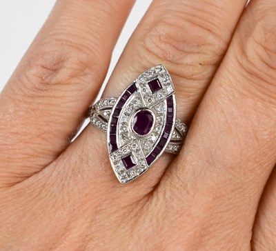 Lot 273 - An Art Deco style 18ct white gold, diamond and...