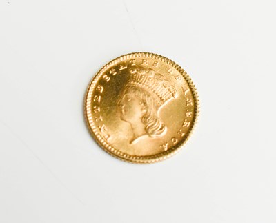 Lot 66 - A USA gold dollar dated 1862.