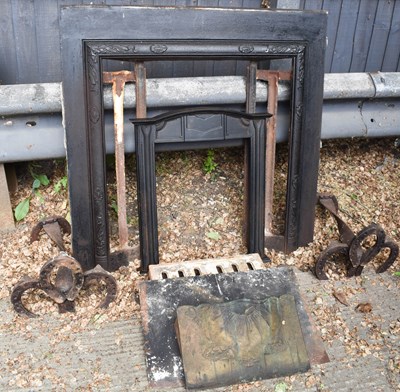 Lot 357 - A Victorian cast iron fire place surround, a...