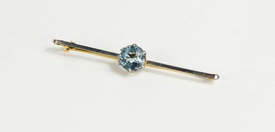 Lot 73 - A Victorian 15ct gold and blue topaz bar...