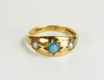 Lot 57 - A 9ct gold Victorian style ring, set with...