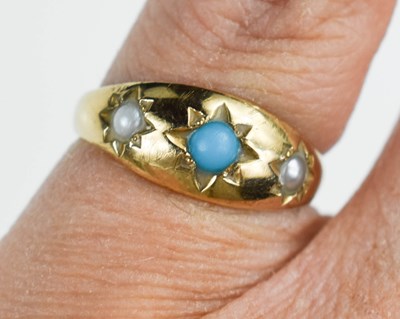 Lot 57 - A 9ct gold Victorian style ring, set with...