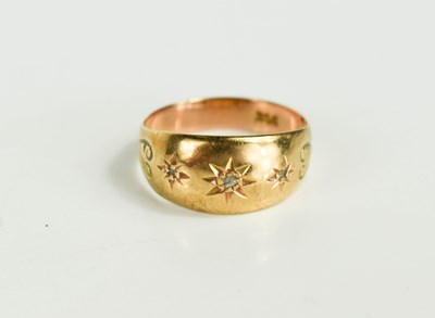 Lot 59 - A 9ct gold ring, illusion set with three...