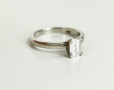 Lot 258 - A platinum and diamond solitaire ring, the...