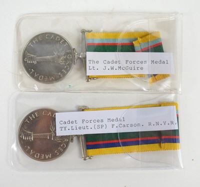 Lot 6 - Two Cadet Forces medals, one issued to Lt J.W...