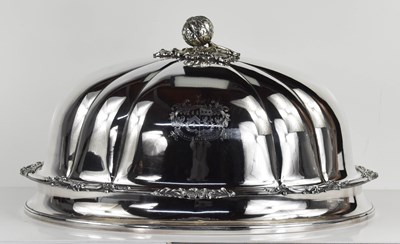 Lot 431 - A large and impressive silver plated cloche,...