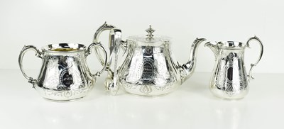 Lot 446 - A mid Victorian silver tea set, comprising...