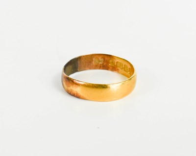 Lot 113 - A 22ct gold gentleman's wedding band, size Q/R,...