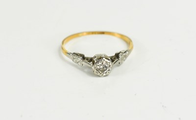 Lot 111 - An 18ct gold and diamond illusion set...