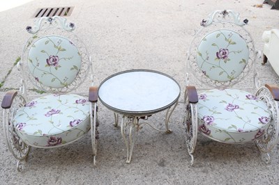 Lot 317 - A pair of fin-de-siecle cast iron garden...