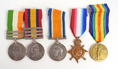 Lot 43 - A Boer war and WWI medal group awarded to J.C...