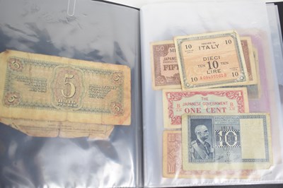 Lot 61 - A group of vintage banknotes to include a...