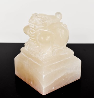 Lot 127 - A Chinese soapstone seal, carved with a...