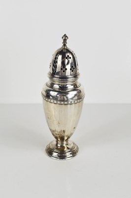 Lot 398 - A silver sugar caster, of fluted classical...