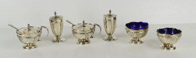 Lot 438 - A Mappin and Webb Art Deco silver condiment...