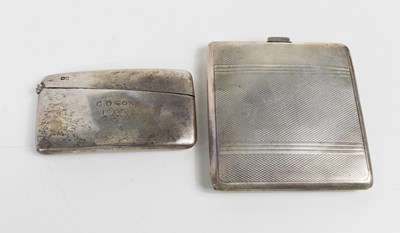 Lot 382 - A silver cigarette case of square form with...