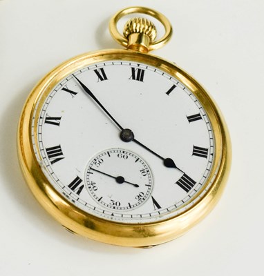 Lot 344 - An 18ct gold cased, keyless wind, pocket watch,...