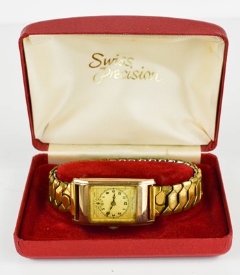 Lot 333 - A vintage 9ct gold cased Crusader wristwatch,...