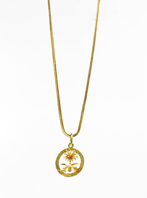 Lot 209 - An 18ct gold pendant necklace, the chain...