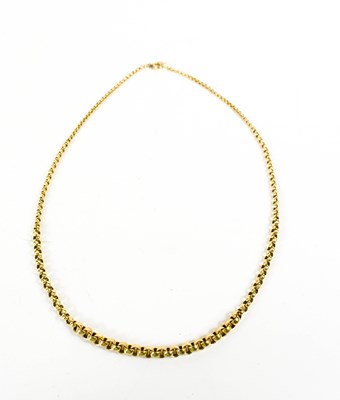 Lot 172 - A 9ct gold graduated chain link necklace, with...