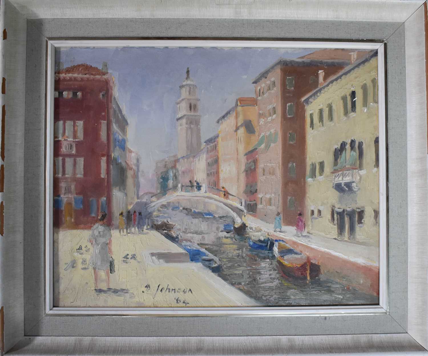 Lot 421 - P Johnson (20th century): Rio San Barnaba,...