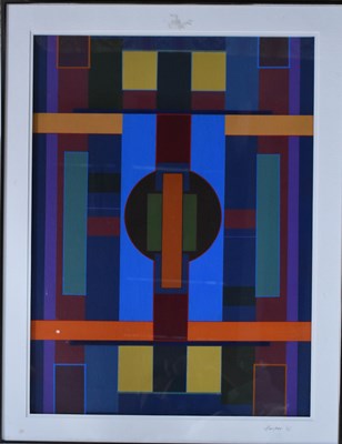 Lot 79 - Frank M Harper (20th century): Abstract oil on...