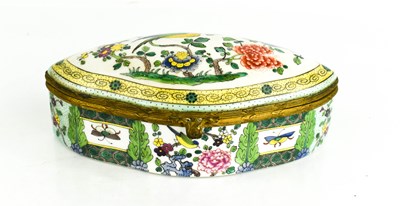 Lot 28 - A Victorian polychrome porcelain box, of oval...
