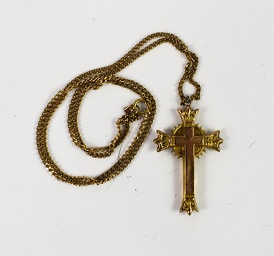 Lot 151 - A 9ct gold cross and chain link 9ct gold...