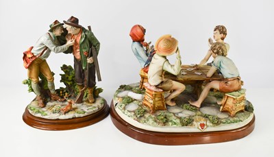 Lot 171 - A Capodimonte figure group The Cheats, by...