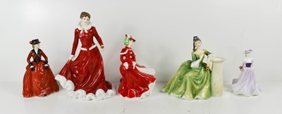 Lot 185 - A group of five porcelain ladies; Royal...