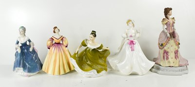 Lot 187 - Six porcelain ladies: Coalport Ladies of...