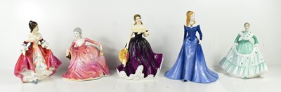 Lot 188 - Five porcelain ladies, to include Coalport...