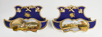 Lot 176 - A pair of Chamberlain Worcester wall pockets,...