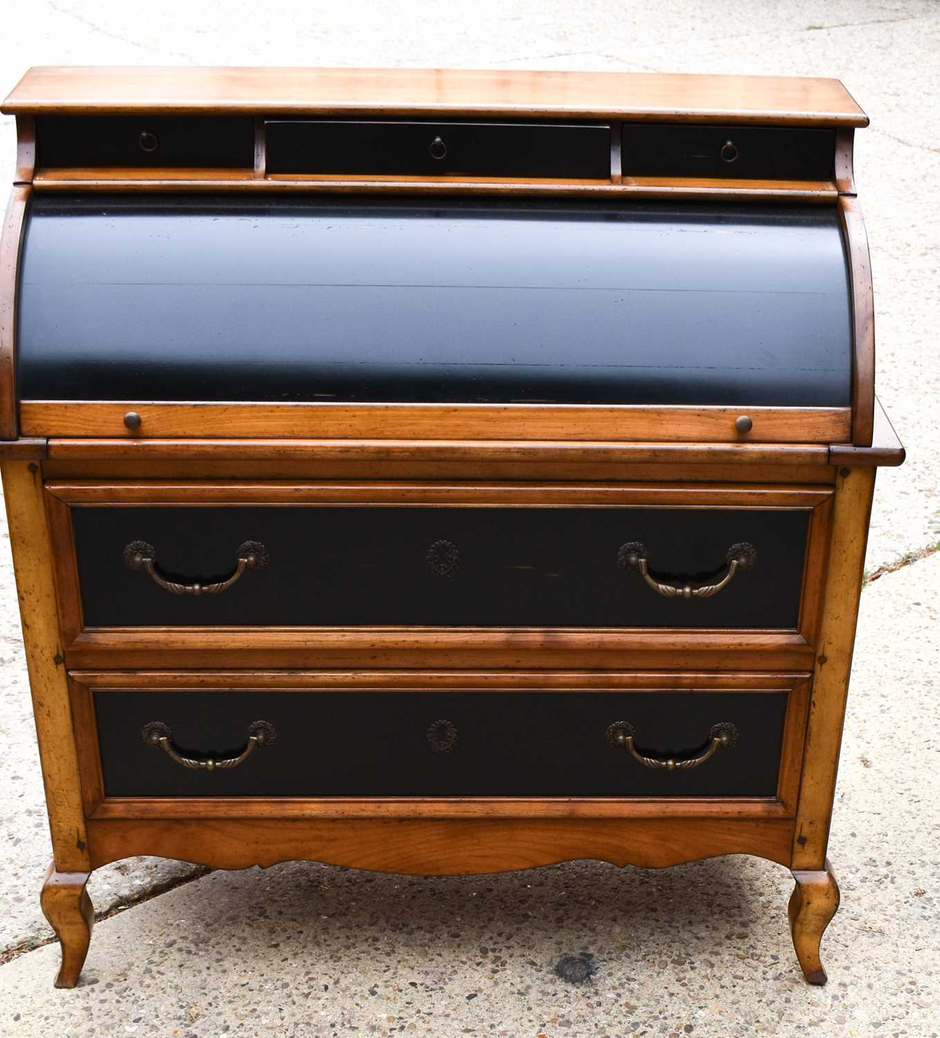 Lot 463 - A modern hardwood bureau with painted fall...