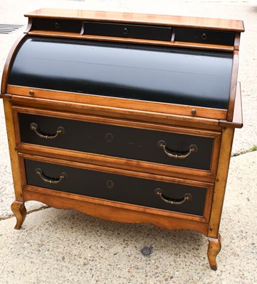 Lot 463 - A modern hardwood bureau with painted fall...