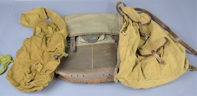 Lot 453 - Three military satchels, one German marked A...