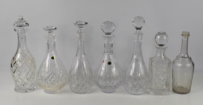 Lot 191 - A group of seven cut glass decanters,...