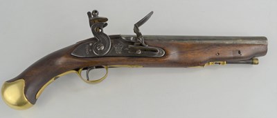 Lot 287a - A British flintlock pistol restored and part...