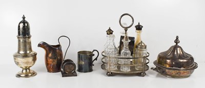 Lot 142 - A group of silver and plated wares, including...