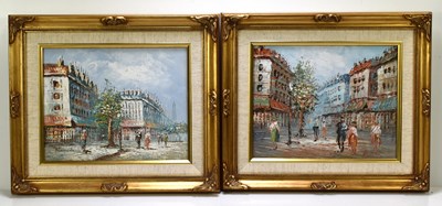 Lot 461 - Two oil on board paintings depicting Parisian...