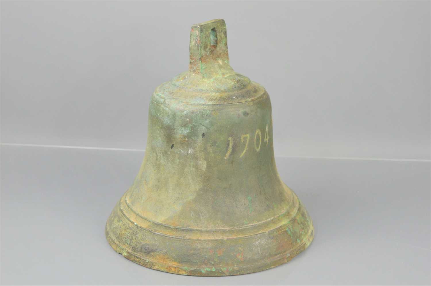 Lot 397 - An 18th century bronze ships bell found by...