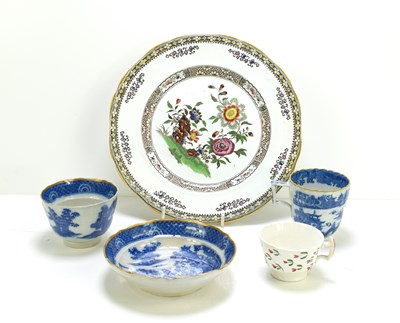 Lot 211 - A pearlware tea bowl and saucer, a further...