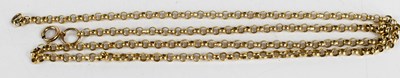 Lot 197 - A 9ct gold belcher chain, 10.71g, 57cm long.