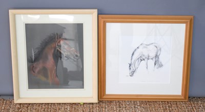 Lot 468 - A framed and glazed pastel drawing of a horse...