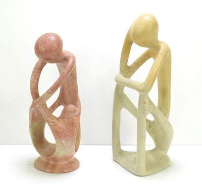 Lot 41 - Two soapstone abstract sculptures, one...